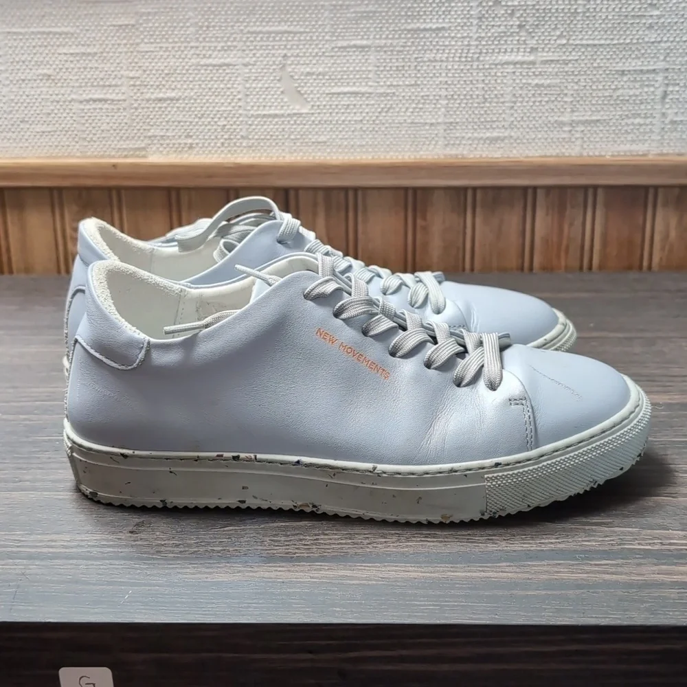 New Movements HUK Limited Edition Light Blue Leather Sneaker Size EU 36 US 6